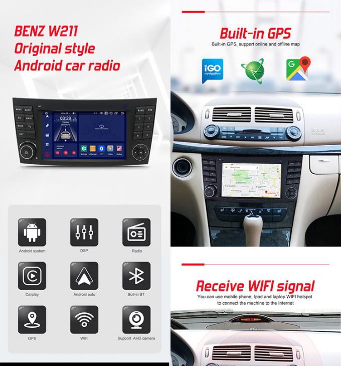 4G DSP RGB OEM Car Radio , Deckless Car Audio For Mercedes Benz W211​